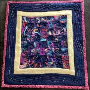 Handmade art piece quilt in wool
